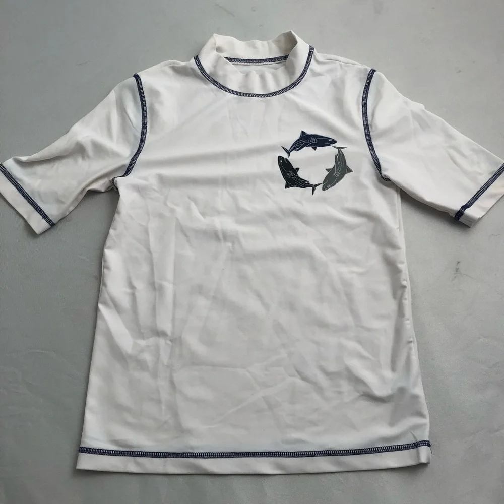 Cherokee white mock neck rash guard size M = 8-10